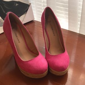 Justfab high pink espadrilles size 7.5